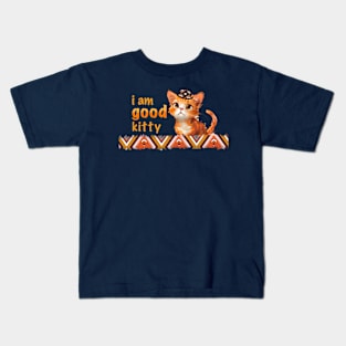 i am good kitty, Cat Ikat Kids T-Shirt